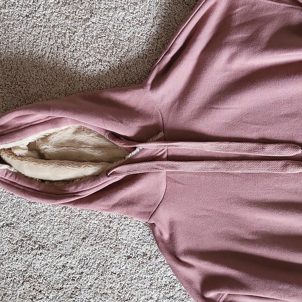 Mauvey Taupe Color Hooded Sweatshirt - Picture 2 of 7